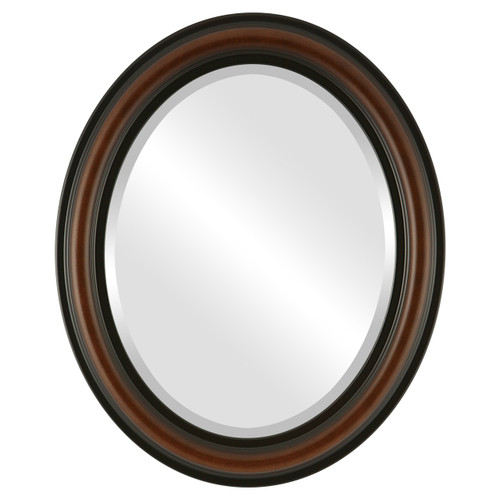 Beveled Mirror - Philadelphia Oval Frame - Walnut